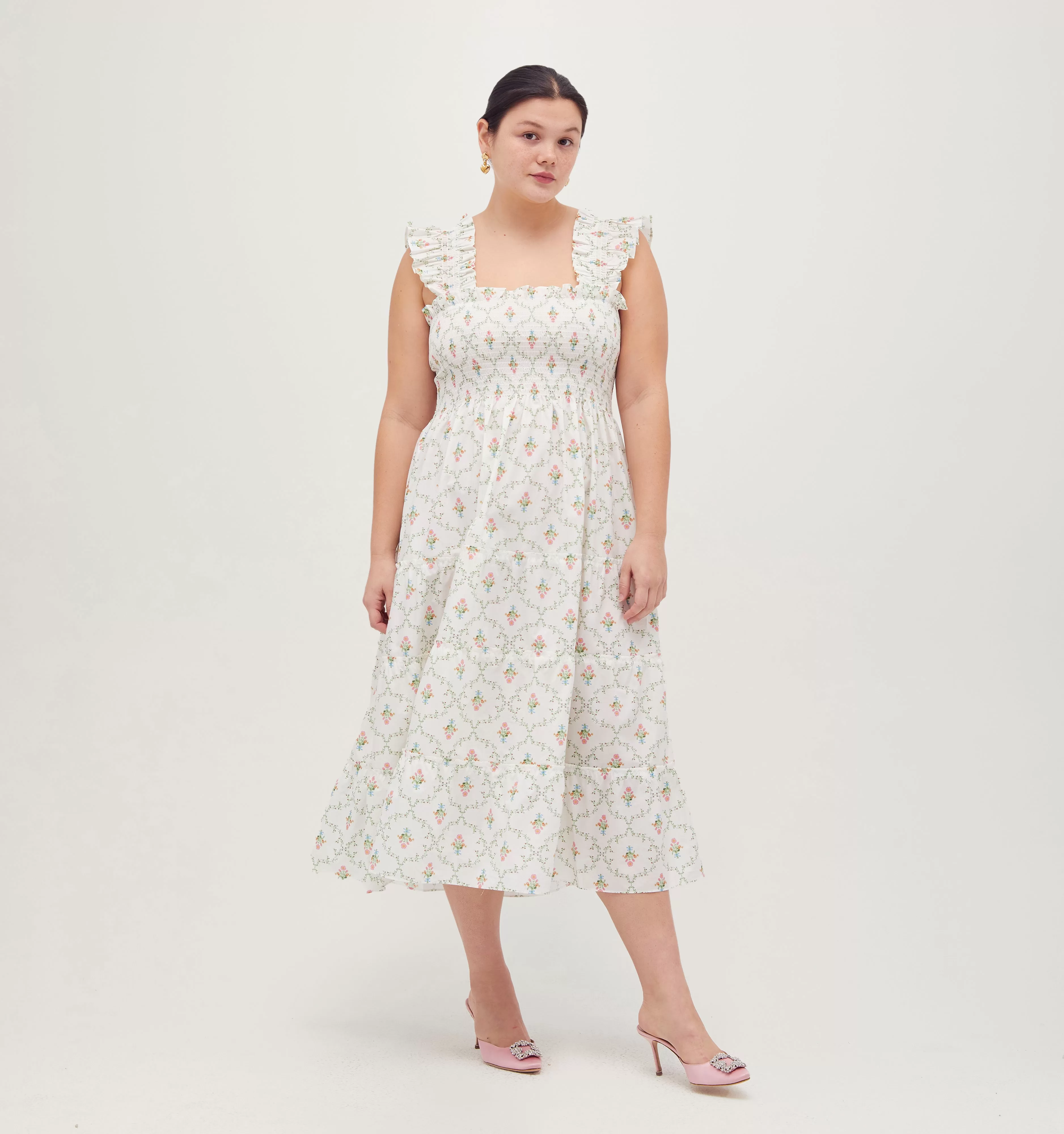 The Ellie Nap Dress - Pastel Trellis