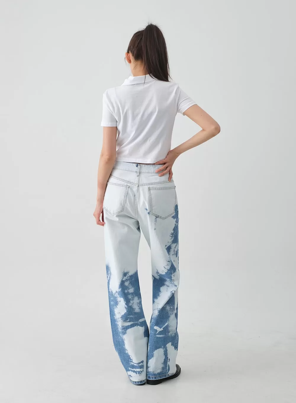 Tie-dye Wide Leg Denim Pants CJ03