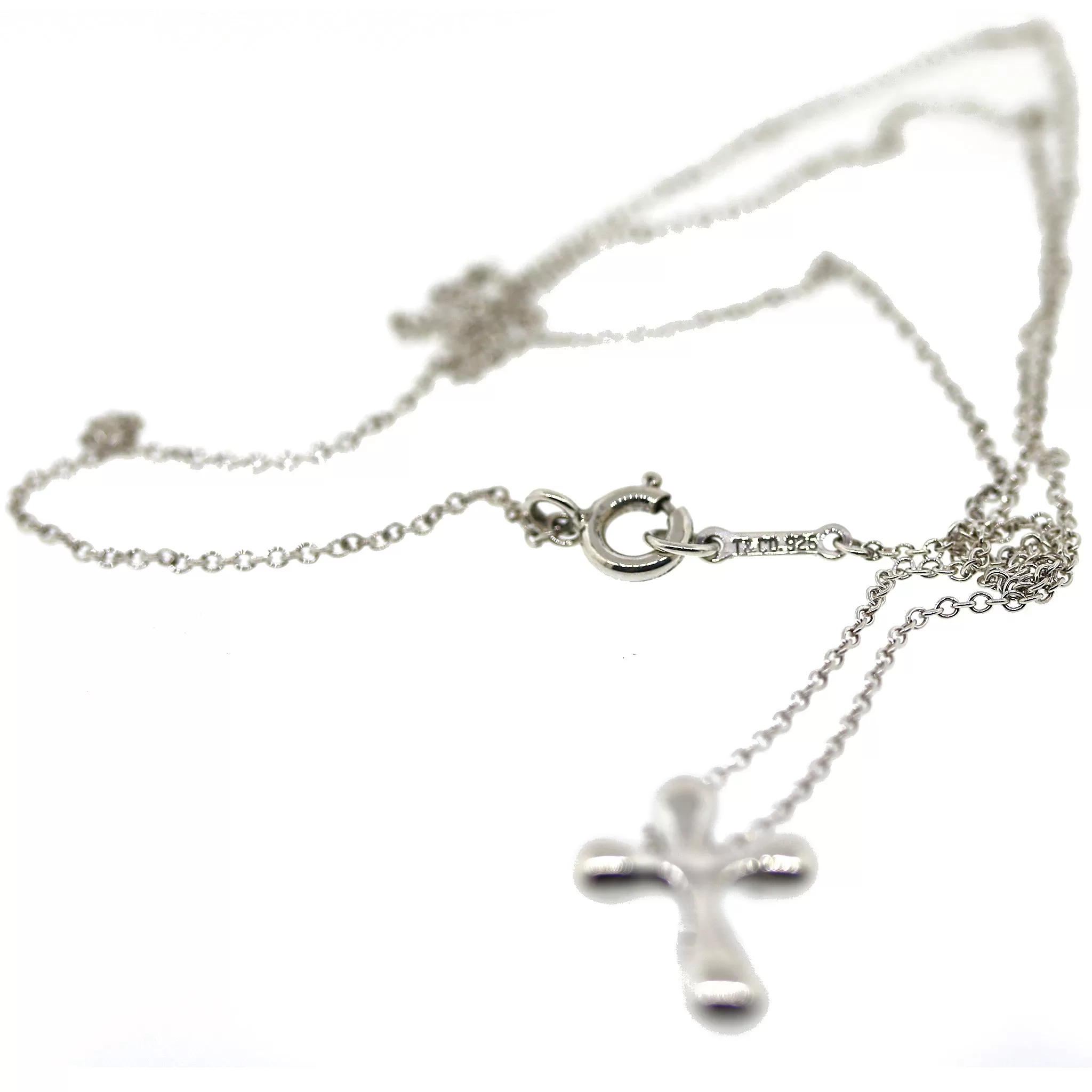 Tiffany and Co. Sterling Silver Elsa Peretti Cross Pendant Necklace