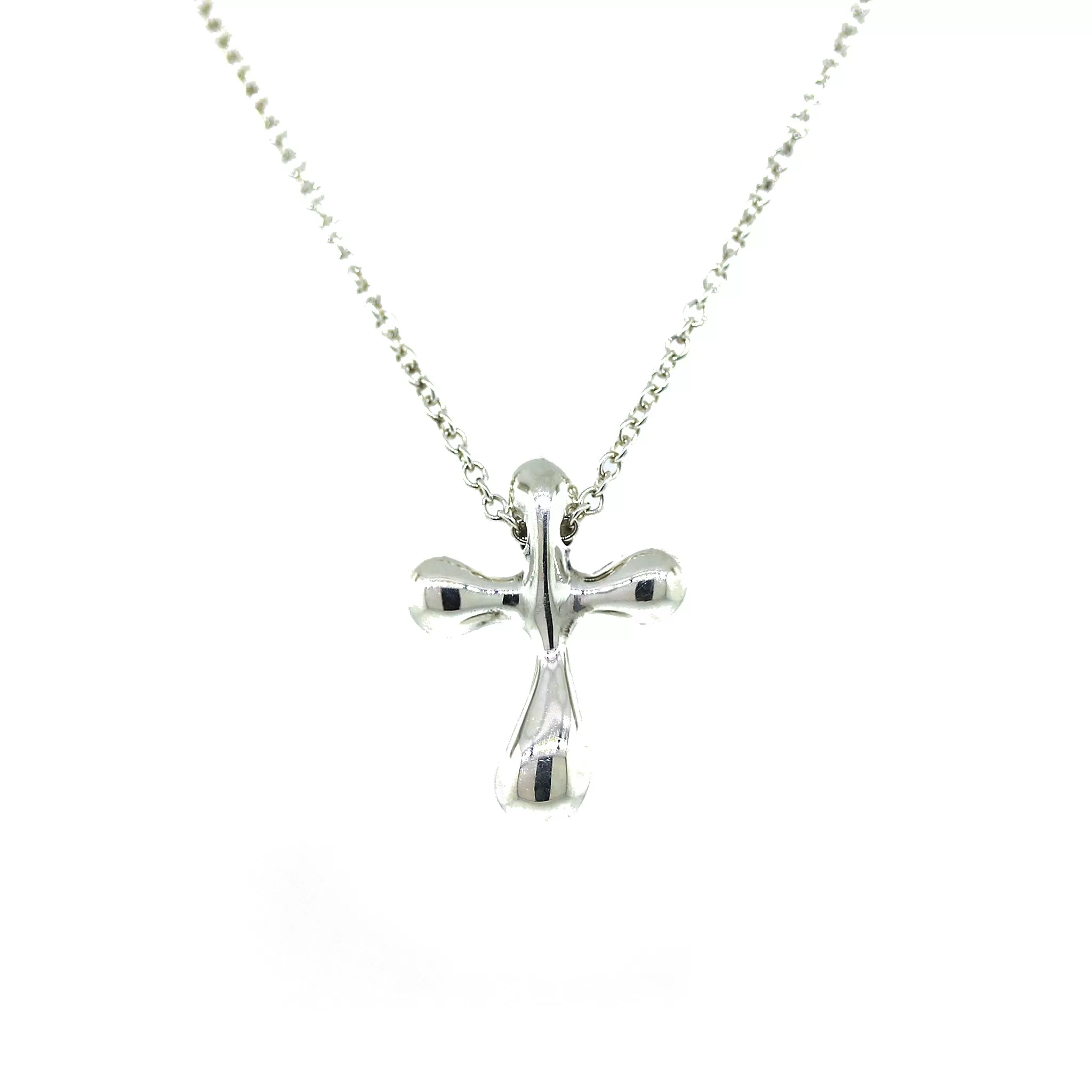 Tiffany and Co. Sterling Silver Elsa Peretti Cross Pendant Necklace