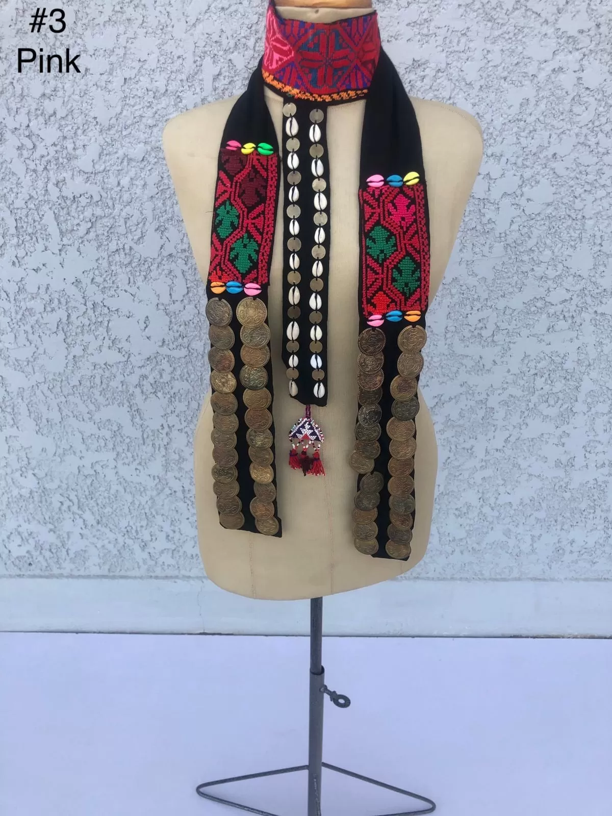 Vintage African necklace for women, African statement necklace, Multi layered hand embroidered necklace, African necklace, Egyptian jewelry