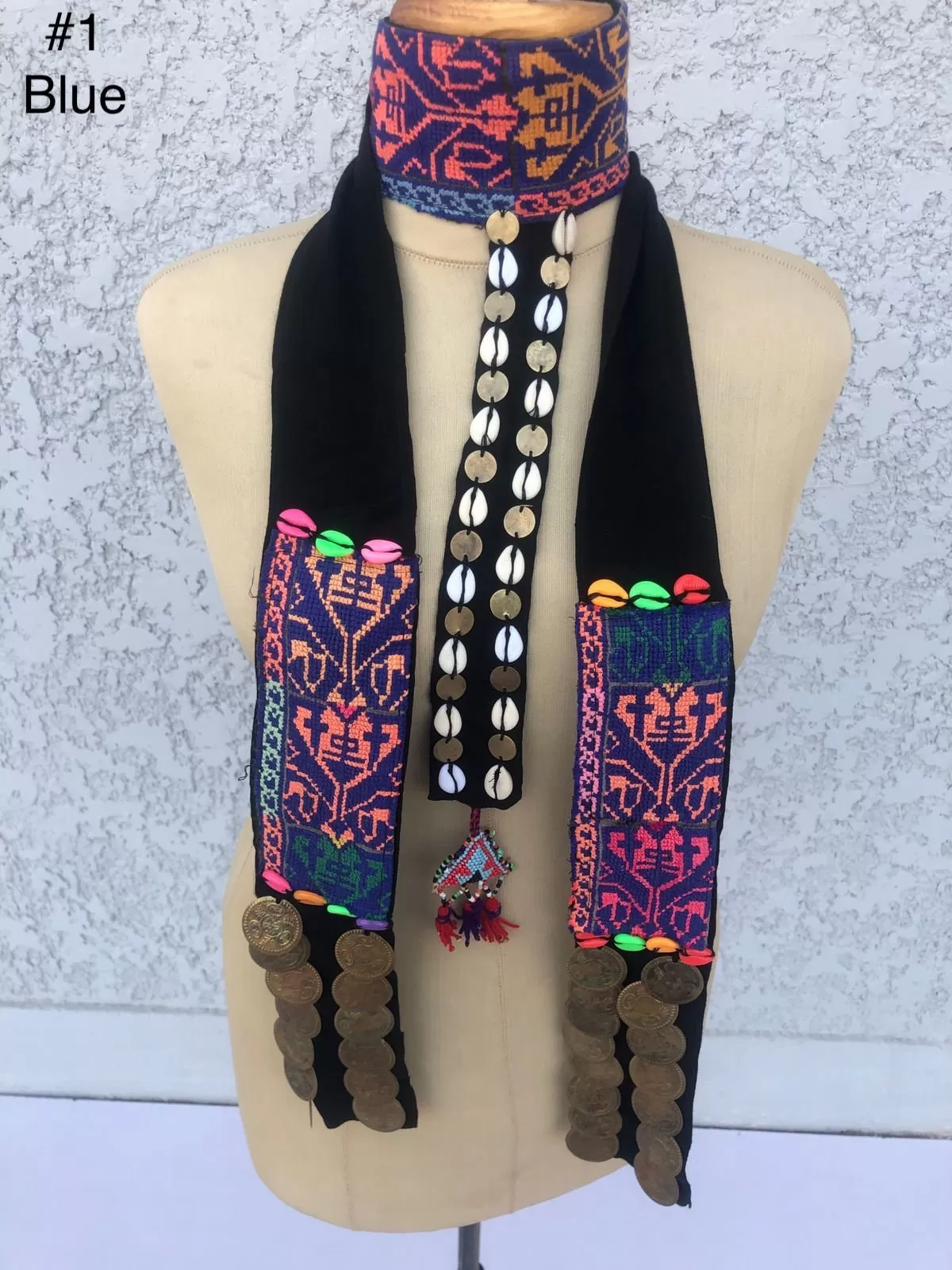 Vintage African necklace for women, African statement necklace, Multi layered hand embroidered necklace, African necklace, Egyptian jewelry