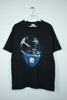 Vintage NFL Steelers Print T Shirt Large