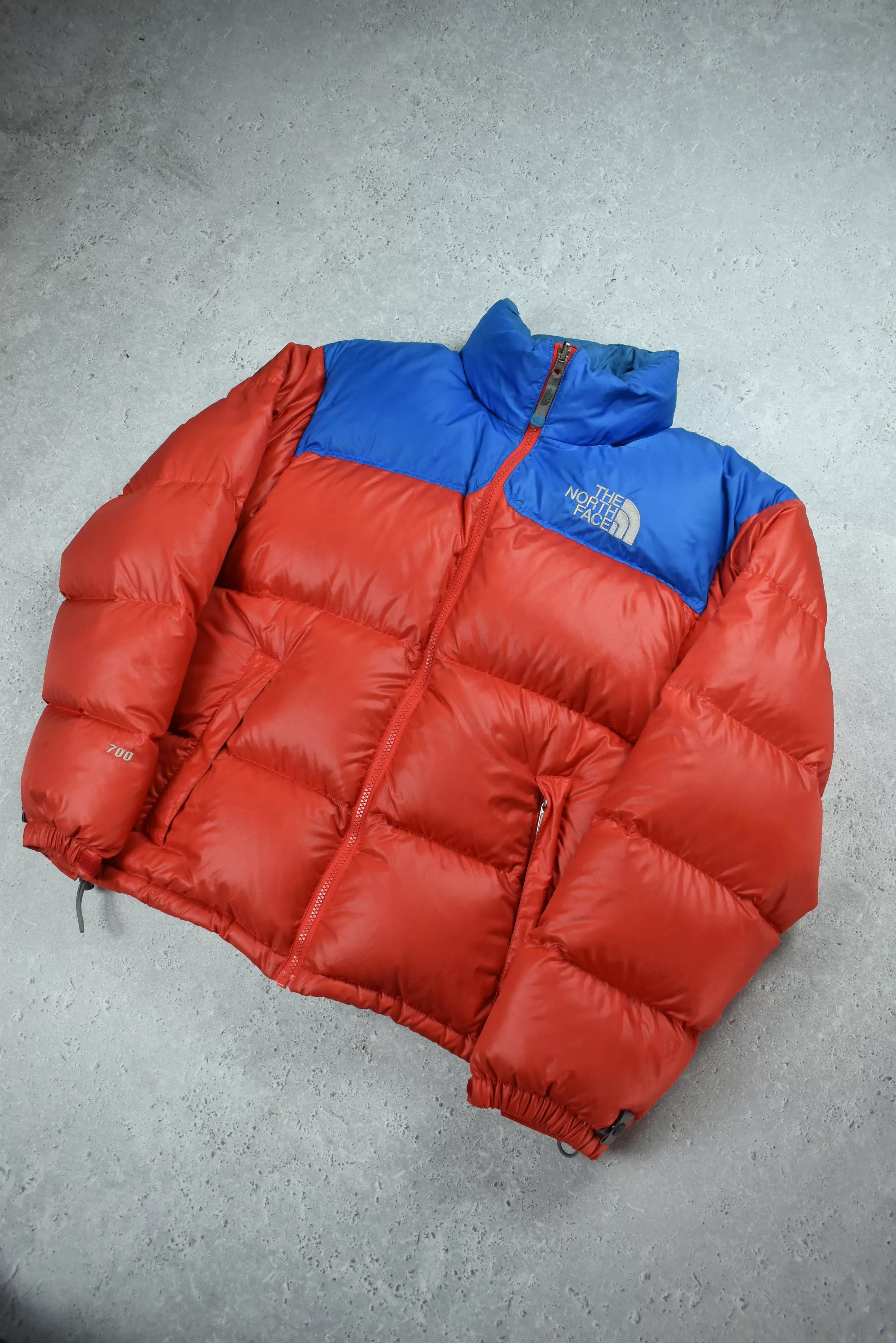 Vintage North Face 700 Nuptse Puffer Red/Blue Medium