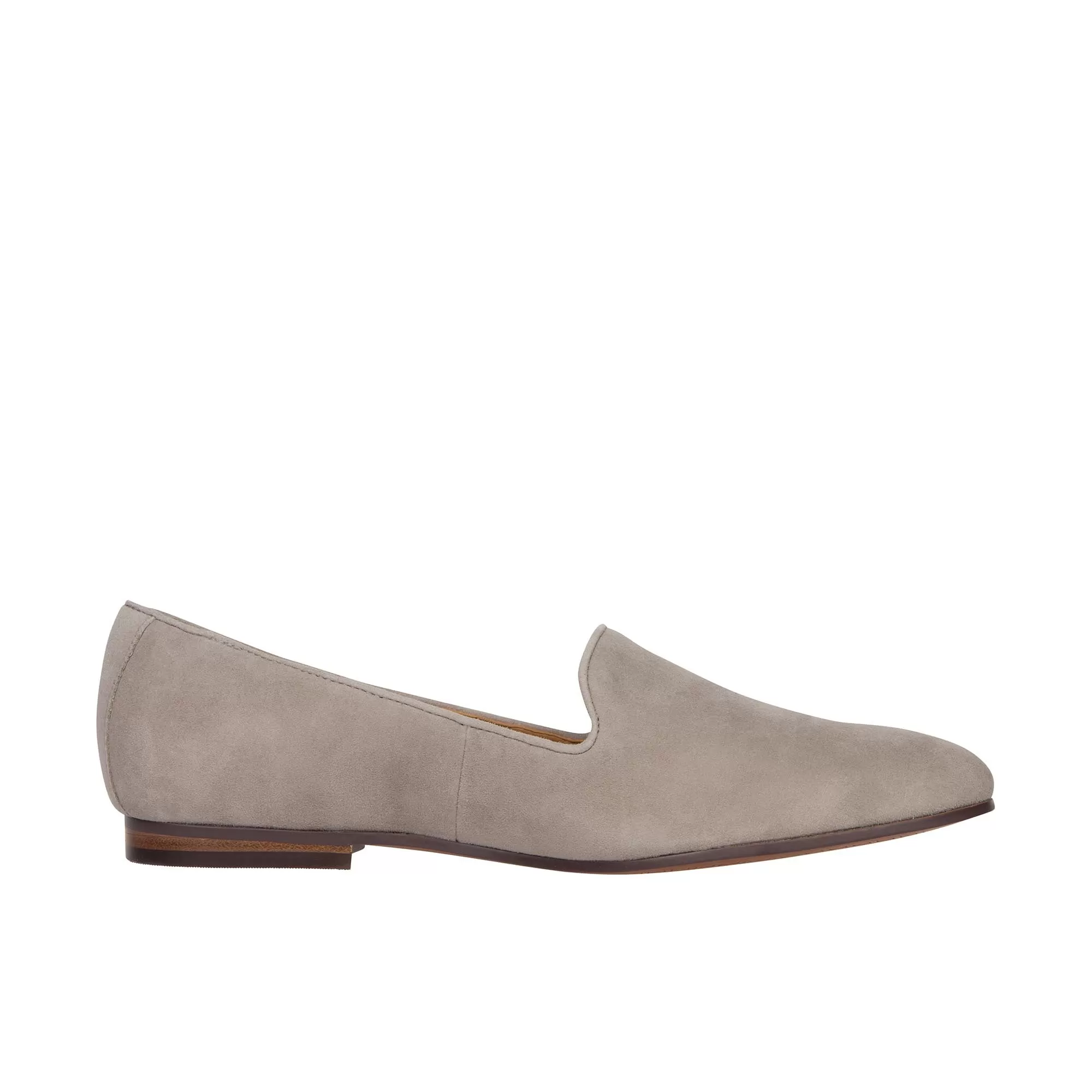 Vionic Womens Willa Slip On Flat Dark Taupe Suede