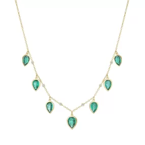 Waterfall Necklace - Emeralds