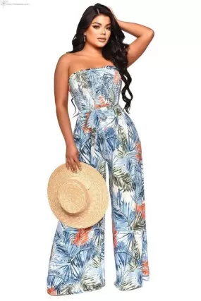 Women's Floral Jumpsuit Wide Leg