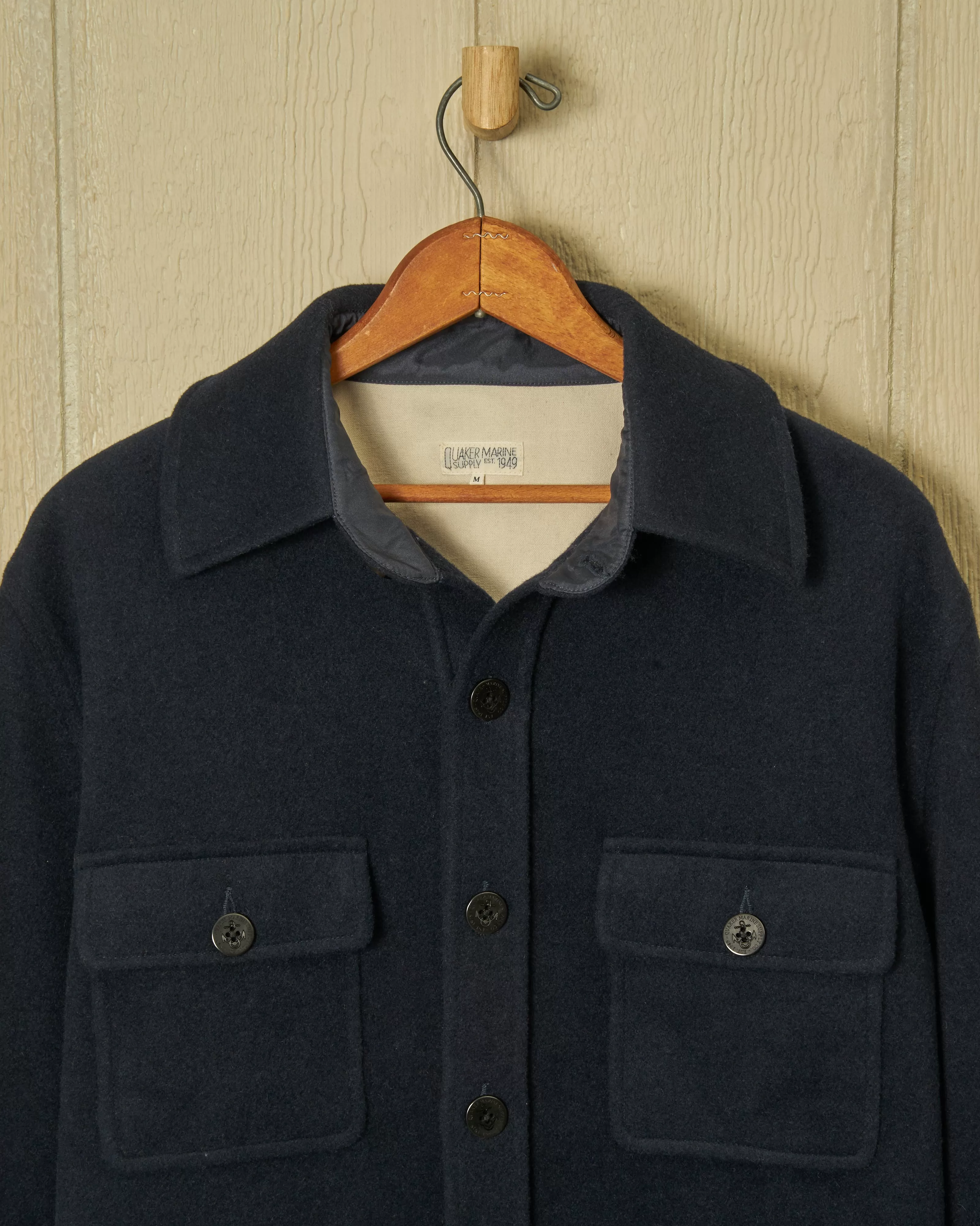 Wool CPO Shirt Jacket in Navy