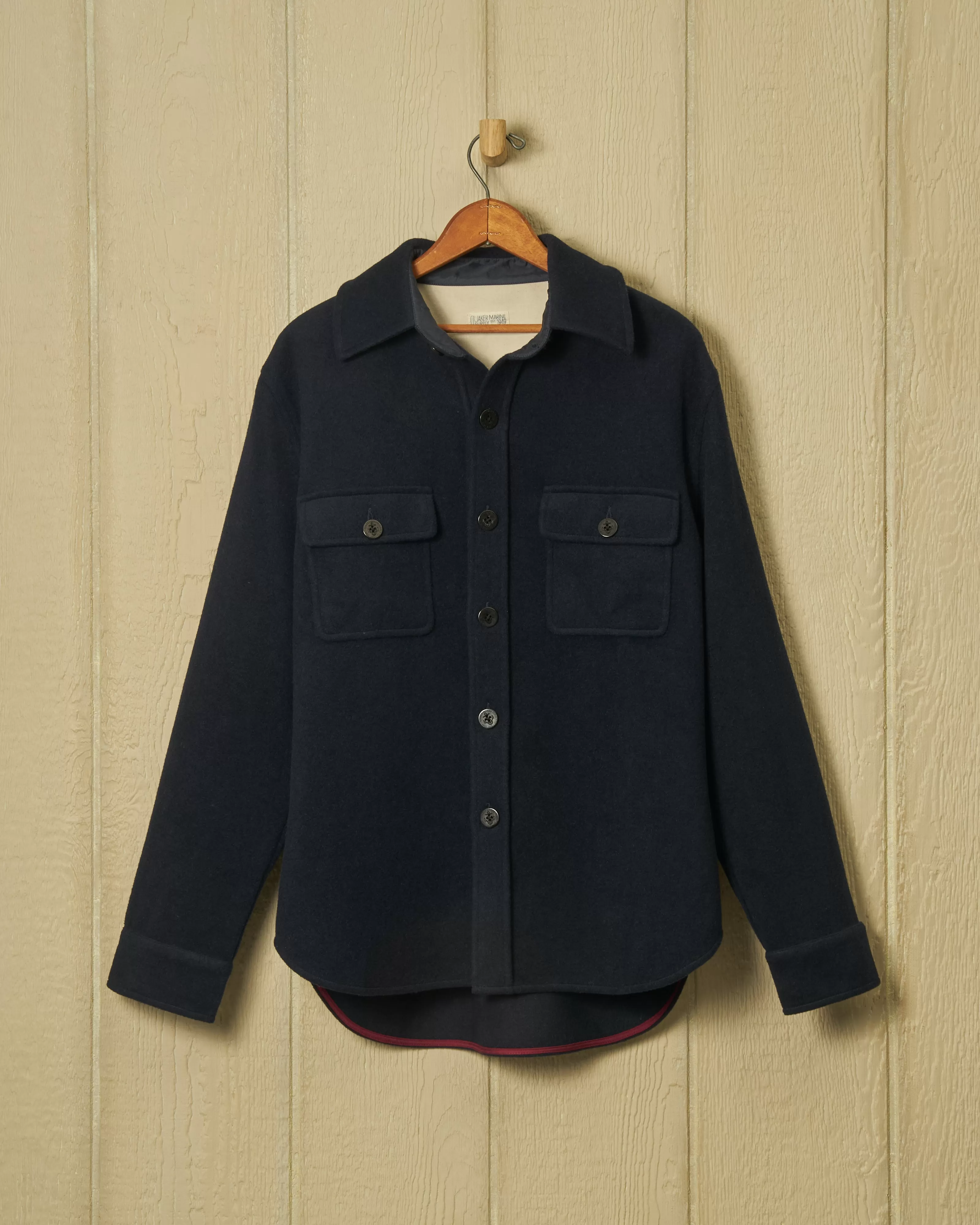 Wool CPO Shirt Jacket in Navy