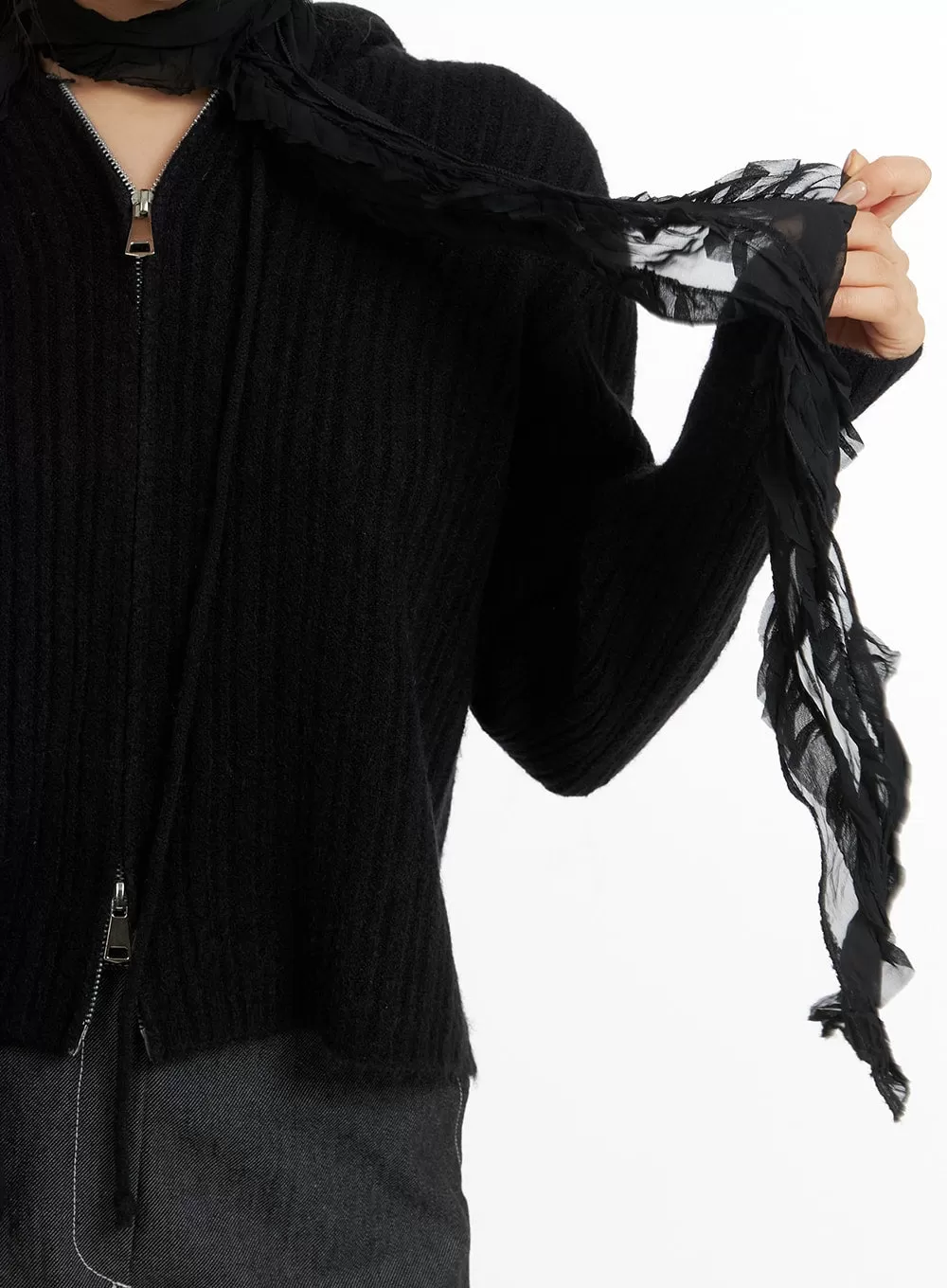 Wrinkled Skinny Scarf CF408