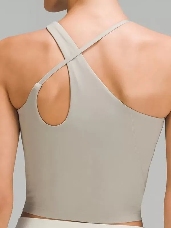 ZASUWA Female Cross Back Halter Hollow Out Quick Dry Tailoring Sports Bras